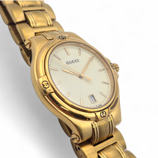 Gucci 9240M 35mm Gold plated Case and Bracelet with Champagne Dial