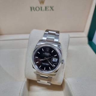 Rolex Oyster Perpetual Date Black 115200 34mm Full Set