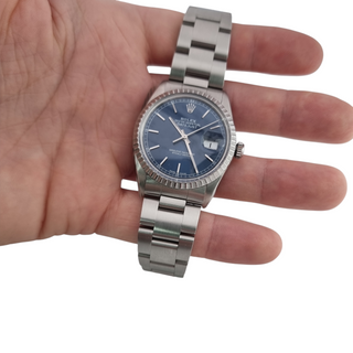 Vintage 36mm Rolex Datejust 1603 Steel Blue Dial Fully Refurbished 1978