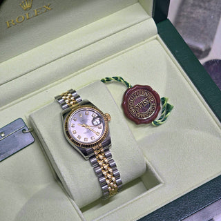 Ladies Rolex Datejust 179173 26mm Steel & Gold Diamond Dial 2014