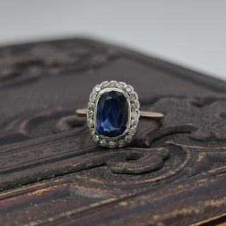 Antique 18ct Yellow Gold Sapphire And Diamond Ring