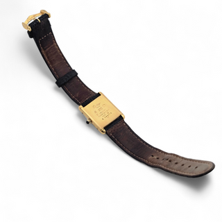 Reserved Vintage Ladies Cartier Must De Tank 22mm Crocodile Leather Strap Vermeil Silver Case