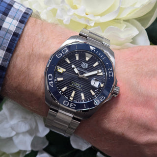 Tag Heuer Aquaracer Calibre 5 Automatic Ref. WAY201B.BA0927 - Blue Bezel - 43mm (Year Unknown)