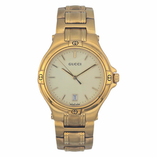 Gucci 9240M 35mm Gold plated Case and Bracelet with Champagne Dial
