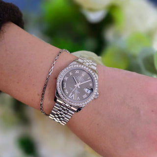 Rolex Oyster Perpetual Datejust Ref. 178384 63160 - Factory Diamond Bezel - Bronze Roman Numerals Dial (2017)