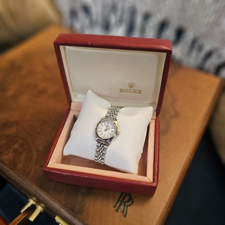 Ladies Rolex Oyster Perpetual 69160 26mm Roman White Dial Jubilee Bracelet 1990