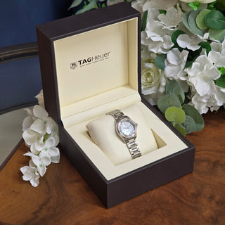 Tag Heuer Ladies Aquaracer Ref. WAY1414 - Mother of Pearl Dial, Diamond Bezel & Hour Markers - Full Set (2016)