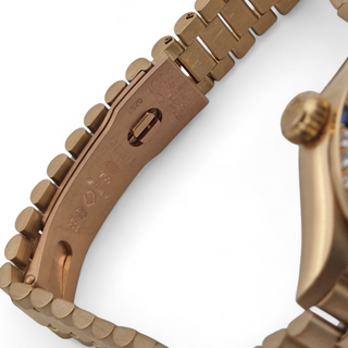 Ladies Rolex Datejust 79178 18ct 26mm Factory Lapis Dial Diamond and Sapphire Bezel