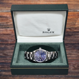 Vintage 1978 Rolex Air King 5500 34mm Factory Purple Patina Dial Oyster Steel Automatic