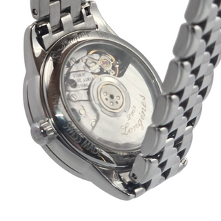 Ladies Longines Flagship Wristwatch L4.274.0.87.6 Stainless Steel Mother of Pearl Dial VS Diamond Bezel