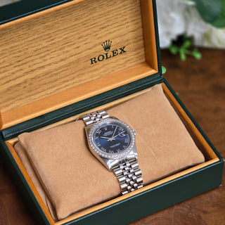 Rolex Datejust Ref. 16234 - 36mm - Blue Sunburst Dial & Diamond Bezel (1988)