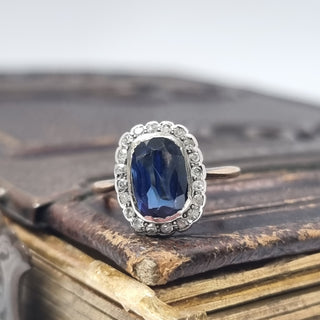 Antique 18ct Yellow Gold Sapphire And Diamond Ring