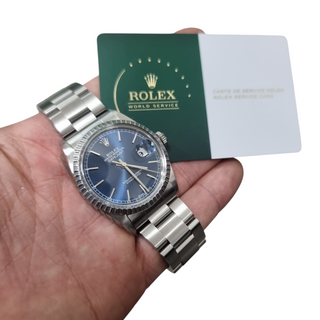 Vintage 36mm Rolex Datejust 1603 Steel Blue Dial Fully Refurbished 1978