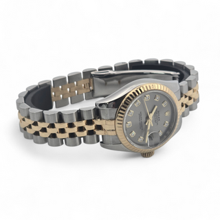 Ladies Rolex Datejust 179173 26mm Steel & Gold Diamond Dial 2014