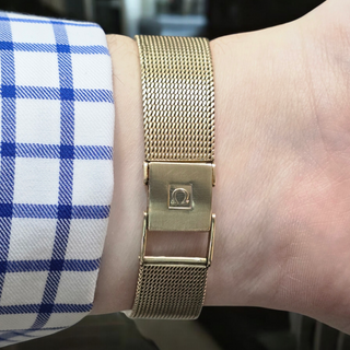 Vintage 1979 Omega 34mm Automatic 9ct Solid Gold Milanese Bracelet 68A016