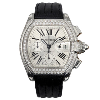 Cartier Roadster 2618 Automatic Chronograph 42mm with 'Bustdown' Natural Diamond set case