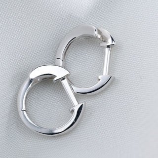 18ct White Gold Diamond Crossover Huggie Style Earrings