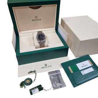 Rolex Oyster Perpetual Date Black 115200 34mm Full Set