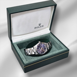 Vintage 1978 Rolex Air King 5500 34mm Factory Purple Patina Dial Oyster Steel Automatic