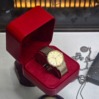 Vintage 1979 Omega 34mm Automatic 9ct Solid Gold Milanese Bracelet 68A016