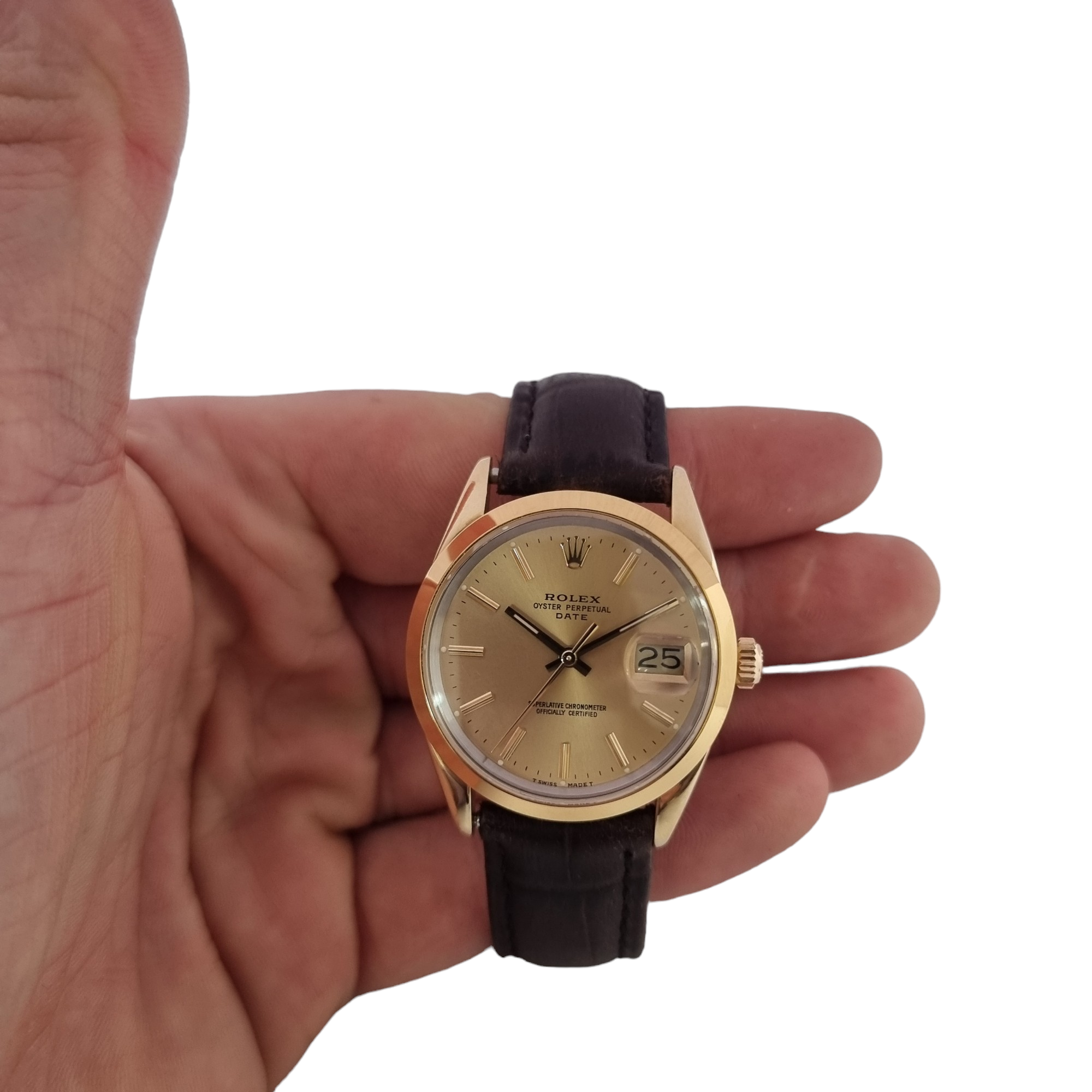 Rolex Date 15505 1989 Gold Capped Cased Rolex Service 2018 Box