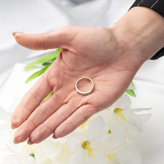 18ct Yellow Gold Diamond And Emerald Half Eternity Ring