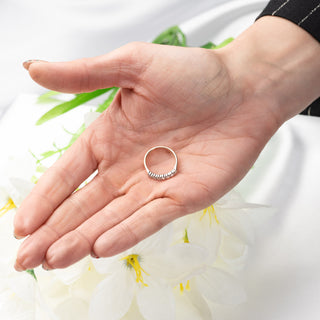 18ct Yellow Gold 0.35ct Diamond Seven Stone Half Eternity Ring