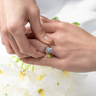 Vintage 18ct Yellow Gold Diamond And Aquamarine Deco Style Cluster Ring