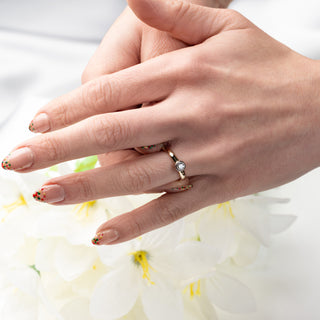 Modern 18ct Yellow Gold 0.25ct Diamond Rub Over Solitaire Ring