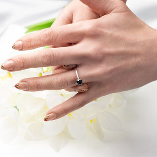 18ct White Gold Black 0.75ct Diamond Solitaire Ring