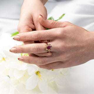 Vintage 18ct Yellow Gold Diamond And Ruby Ring