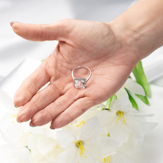 Platinum 4ct Aquamarine Diamond Halo Dress Ring
