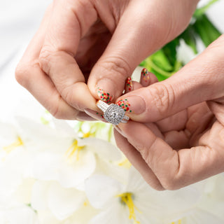 18ct Yellow Gold 0.75ct Natural Diamond Cluster Ring