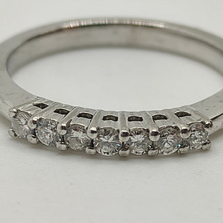 18ct White Gold Seven Stone 0.2ct Diamond Half Eternity Ring