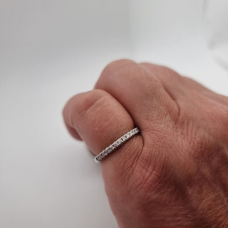 Platinum 950 0.15ct Diamond Pavé Set Half Eternity Band Ring