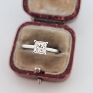 Platinum 950 1.2ct Princess Cut COLOURLESS Diamond Solitaire Ring GIA Certified
