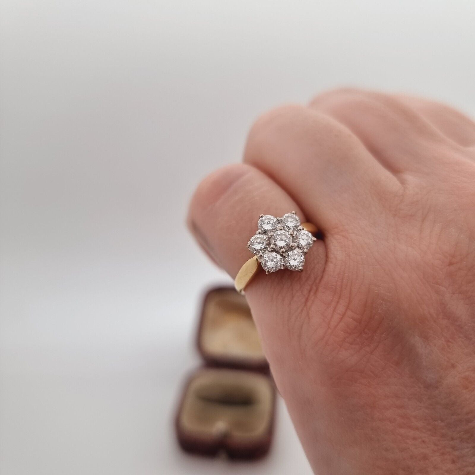 7 diamond cluster ring vintage Clearance