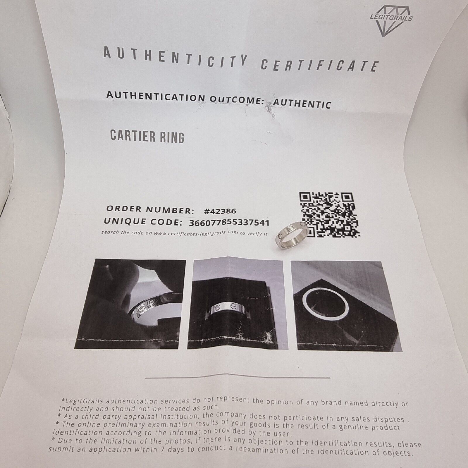 Serial Number Cartier Love Ring Certificate Of Authenticity Sell