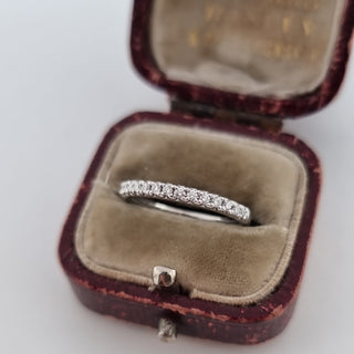 Platinum 950 0.15ct Diamond Pavé Set Half Eternity Band Ring