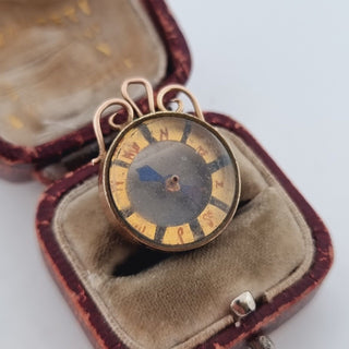 Antique 9ct Rose Gold Novelty Spinning Compass Fob Pendant Birmingham 1901