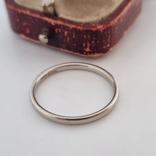 Vintage Platinum Minimalist Stacking Slender Band Ring
