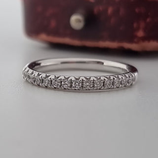 Platinum 950 0.15ct Diamond Pavé Set Half Eternity Band Ring