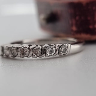 18ct White Gold Diamond Fancy Half Eternity Band Ring