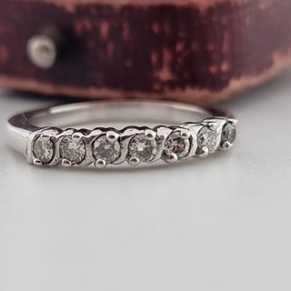 18ct White Gold Diamond Fancy Half Eternity Band Ring