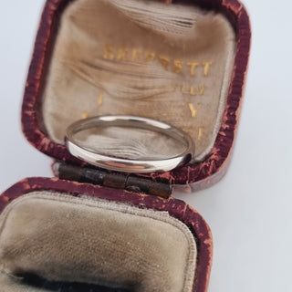Vintage Platinum Minimalist Stacking Slender Band Ring
